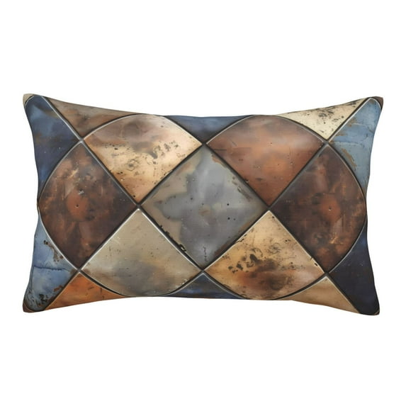 Naloa Rustic Tile Pattern Pillowcase, Throw Pillowcase, Wrinkle-Free, Stain-Resistant with Hidden Zipper for Bedroom Sofa-16"x24"