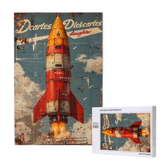 Naloa Rusty Rocket Launch Custom Puzzles Personalized Puzzle 1000 Pieces from Photo Custom Jigsaw Puzzle for Wedding, Graduation, (29.519.7in, Vertical)