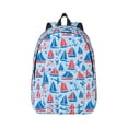 thumbnail image 1 of Naloa Sailboats On A Waves Canvas Backpack for Men Women Rucksack Casual Travel Daypack College Tote Satchel Bookbag for Teens-Small, 1 of 7