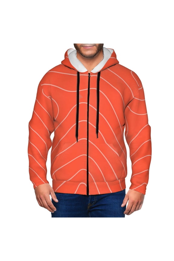 Salmon Fish Meat Men’s Hoodies, Zip up Hoodie, Sweatshirts,Hoodies for Men Sizes S-3XL-Small