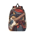 thumbnail image 1 of Naloa Samurai Frog Guitar Canvas Backpack for Men Women Rucksack Casual Travel Daypack College Tote Satchel Bookbag for Teens-Small, 1 of 7