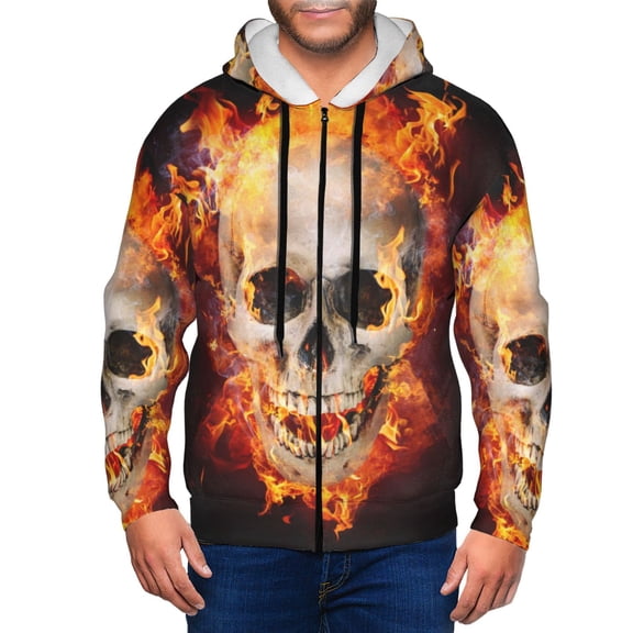 Naloa Satanic Skull Men’s Hoodies, Zip up Hoodie, Sweatshirts,Hoodies for Men Sizes S-3XL-X-Large