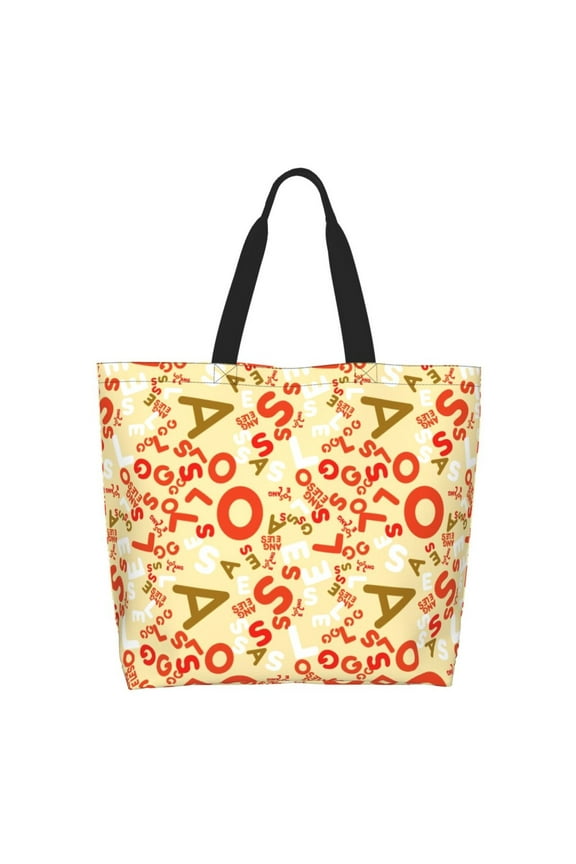 Scandinavian Alphabet2 Tote Bag for Women Large Capacity Shoulder Bag for College Work Travel Shopping
