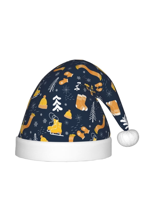 Scarf Ski Shoes sock Santa Hat for Kids Baby Christmas Hats,Girls Boys Toddler Plush Xmas Holiday Hat,Luxury Santa Claus Hat