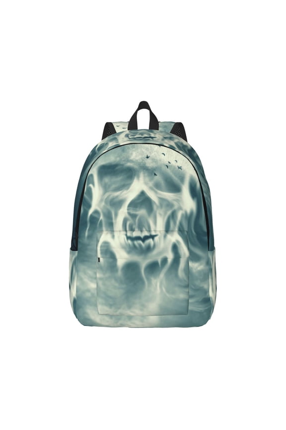 Scary Moon And Clouds Canvas Backpack for Men Women Rucksack Casual Travel Daypack College Tote Satchel Bookbag for Teens-Medium