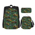 thumbnail image 1 of Naloa Scraper Print Large Capacity Backpack Lunch Bag Pencil Case Combination 3 Piece Set for Student, 1 of 8
