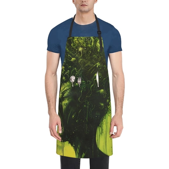 Naloa Screaming Horror Art Apron Kitchen Aprons with Pockets for Women Men Chef