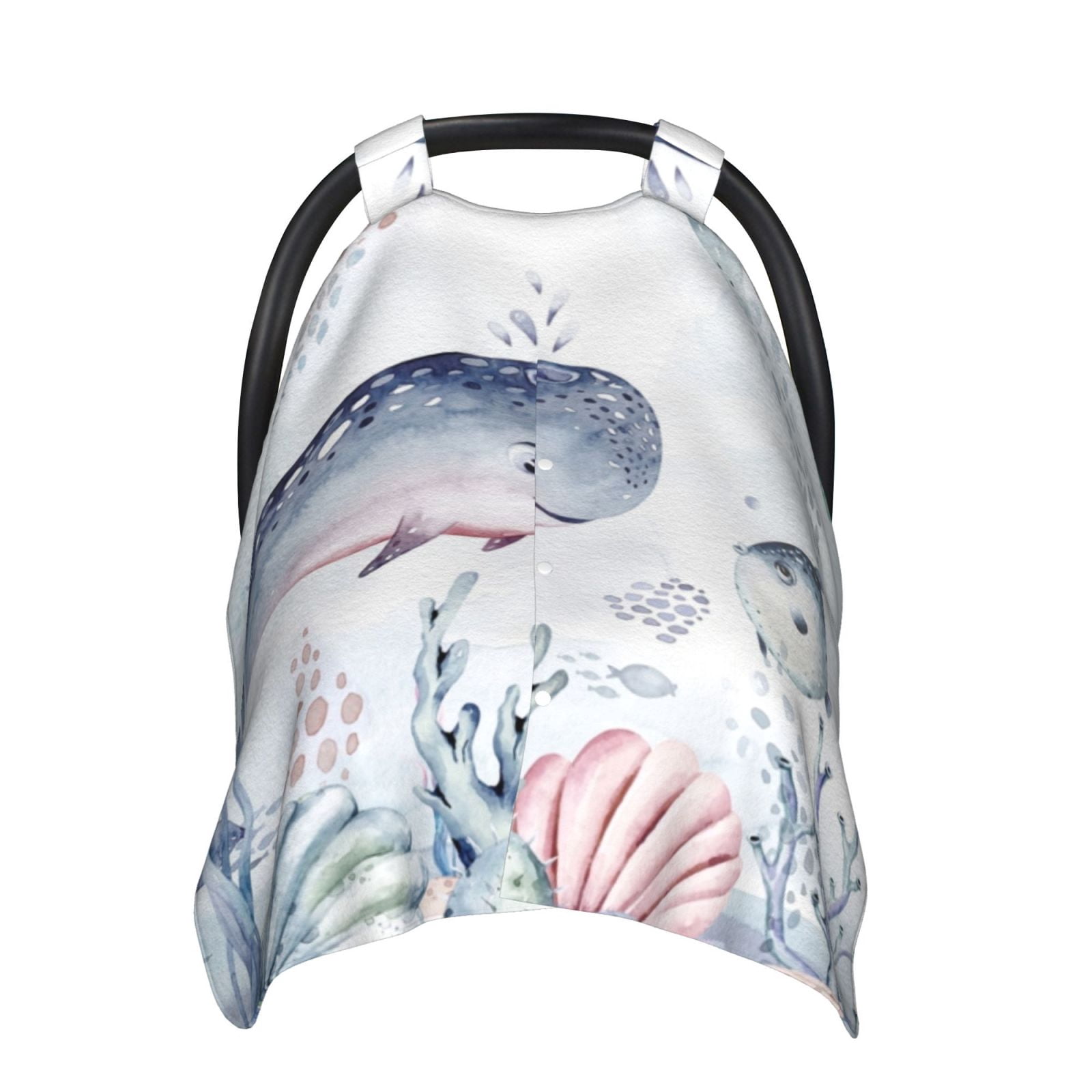 Naloa Sea Animals Baby Car Seat Cover, Breathable Baby Carrier Cover, Multiuse Baby Carrier Cover & Nursing Breastfeeding Cover