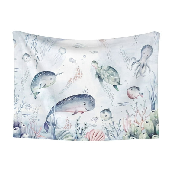 Naloa Sea Animals Dog Blanket, 3 Sizes Cat Blanket for Indoor Cats Large Medium Small Dog Gifts-Large