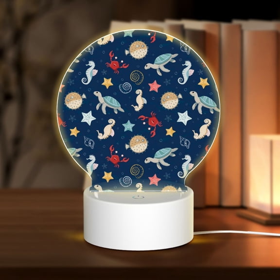 Naloa Sea Creatures Acrylic LED Night Light Custom LED Lights Personalized Nightlight Customized Gifts for Family Couples Friends