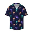 thumbnail image 1 of Naloa Sea Jellyfish Men's Loose Fit Cuban Collar Short-Sleeve Shirt with Button-down and Chest Pocket for Everyday Wear Outings - XX-Large, 1 of 7