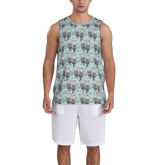 Naloa Sea Otter Basketball Jersey Reversible Men's Mesh Athletic Sports Shirts Training Practice S-4XLSmall