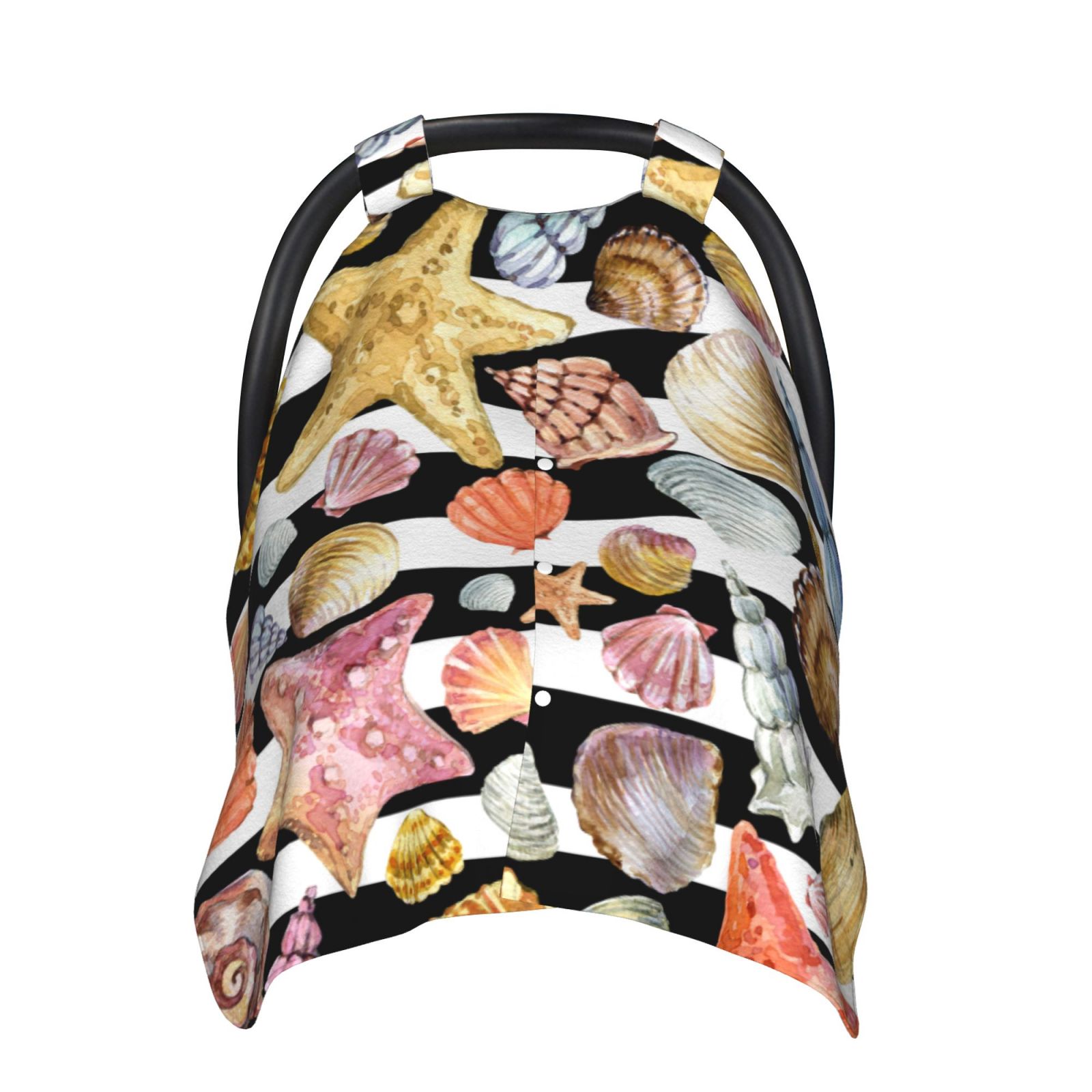 Naloa Sea Shell Baby Car Seat Cover, Breathable Baby Carrier Cover, Multiuse Baby Carrier Cover & Nursing Breastfeeding Cover