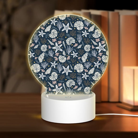 Naloa Sea Shells 1 Acrylic LED Night Light Custom LED Lights Personalized Nightlight Customized Gifts for Family Couples Friends