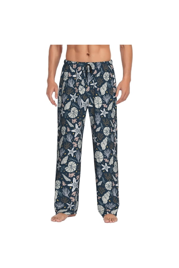 Sea Shells 1 Pajama Pants Men, PJ Bottoms, Sleep & Lounge Pants-Medium
