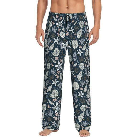 Naloa Sea Shells 1 Pajama Pants Men, PJ Bottoms, Sleep & Lounge Pants-XX-Large