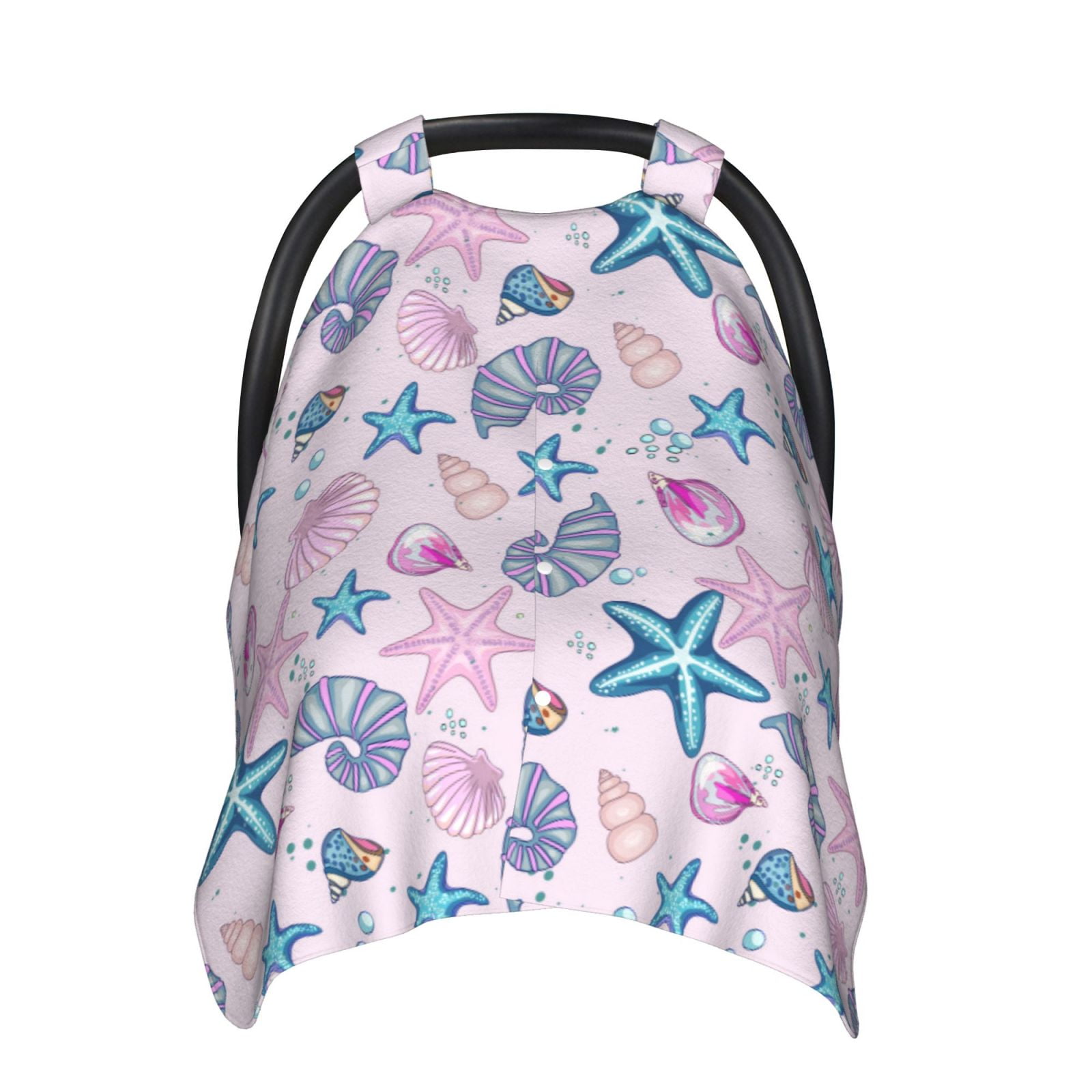 Naloa Sea Shells 3 Baby Car Seat Cover, Breathable Baby Carrier Cover, Multiuse Baby Carrier Cover & Nursing Breastfeeding Cover