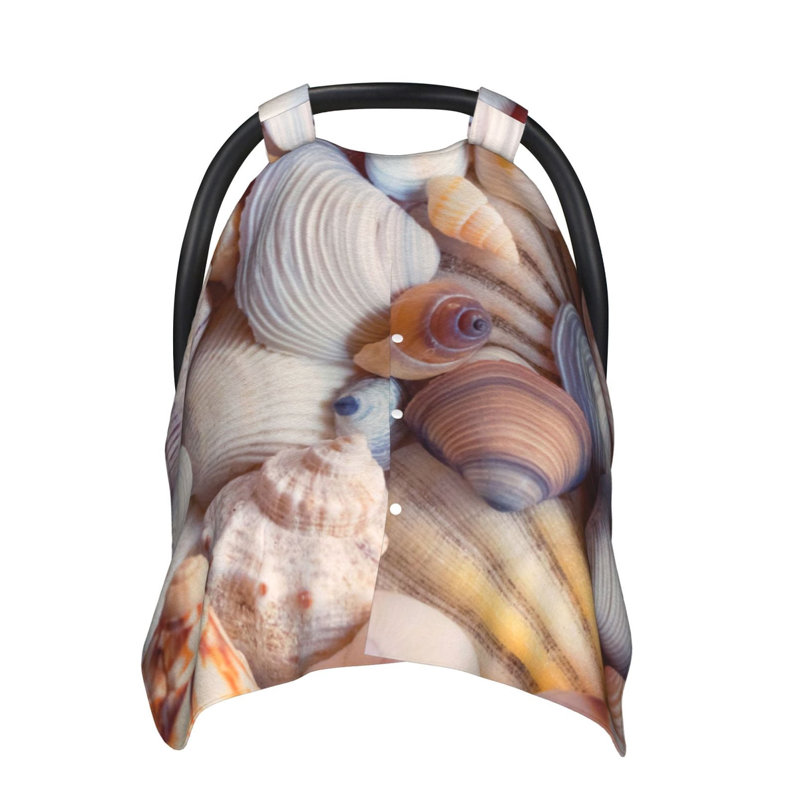 Naloa Sea Shells Baby Car Seat Cover, Breathable Baby Carrier Cover, Multiuse Baby Carrier Cover & Nursing Breastfeeding Cover