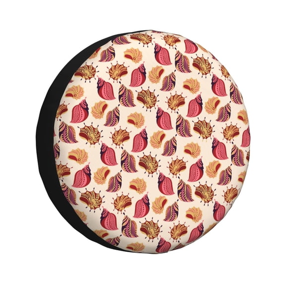 Naloa Sea Shells PVC Leather Spare Tire Wheel Cover for Car Truck SUV Camper Trailer Universal Fit many size14 inch