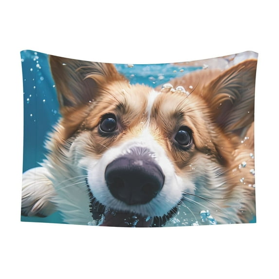 Naloa Sea Swimming Corgi Dog Blanket, 3 Sizes Cat Blanket for Indoor Cats Large Medium Small Dog Gifts-Large