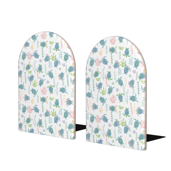Naloa Sea Turtle 2 Pcs Bookend Large Capacity Office Book Ends for Home Office Library School Study Decoration