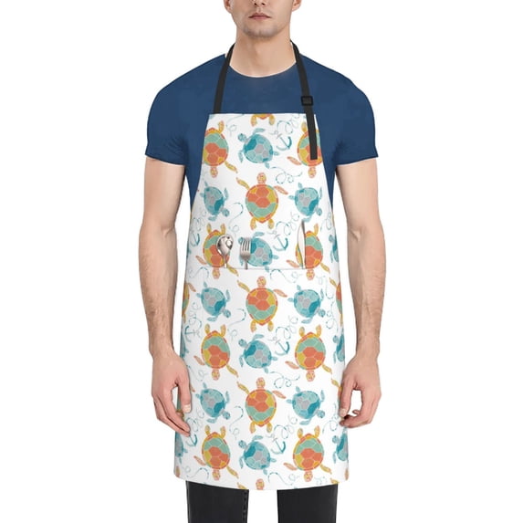 Naloa Sea Turtle Apron Kitchen Aprons with Pockets for Women Men Chef