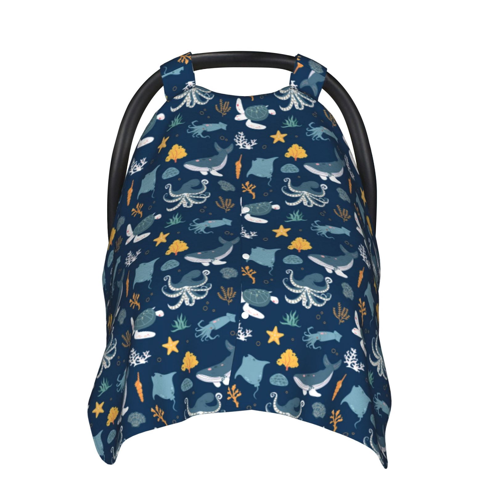 Naloa Sea Turtle Baby Car Seat Cover, Breathable Baby Carrier Cover, Multiuse Baby Carrier Cover & Nursing Breastfeeding Cover