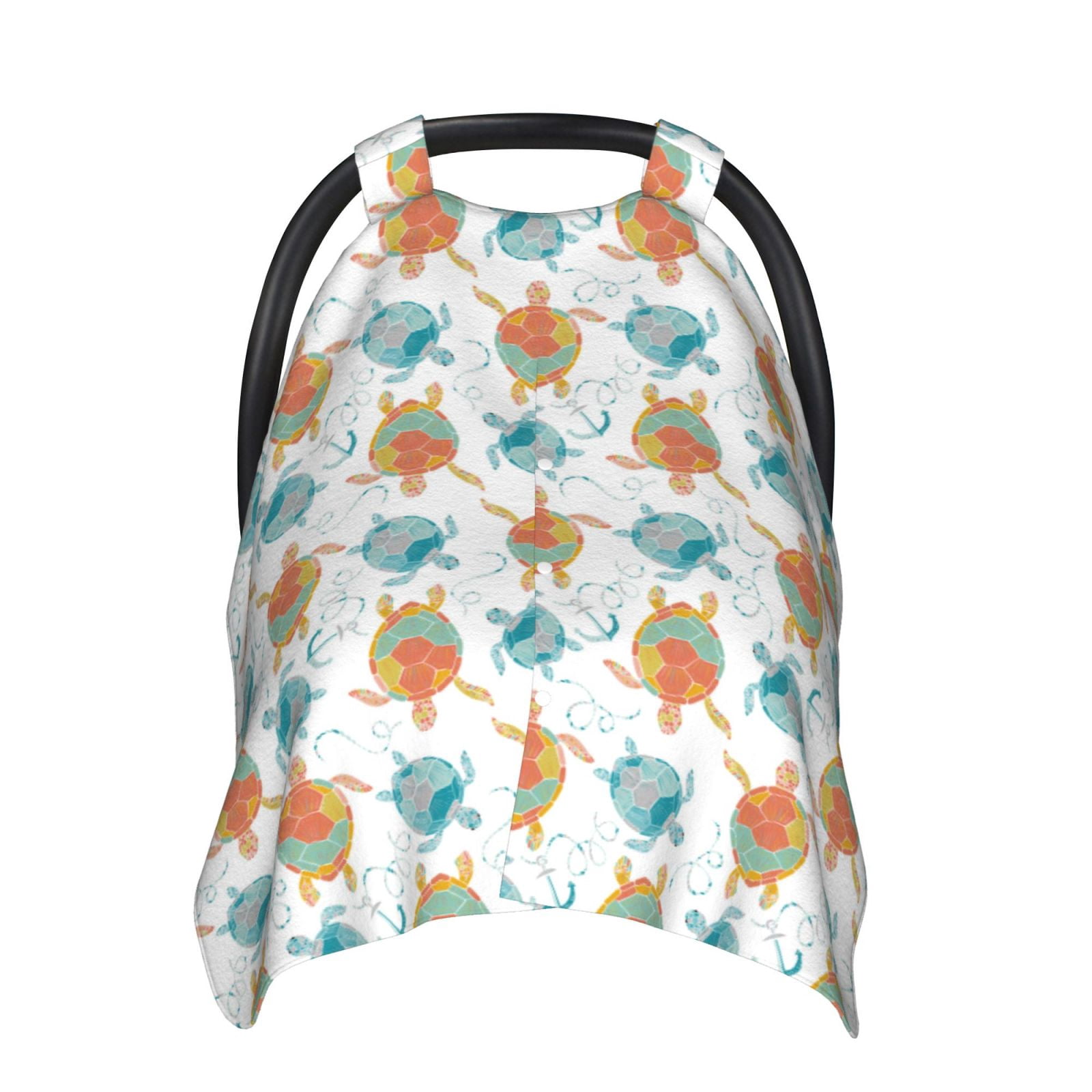 Naloa Sea Turtle Baby Car Seat Cover, Breathable Baby Carrier Cover, Multiuse Baby Carrier Cover & Nursing Breastfeeding Cover