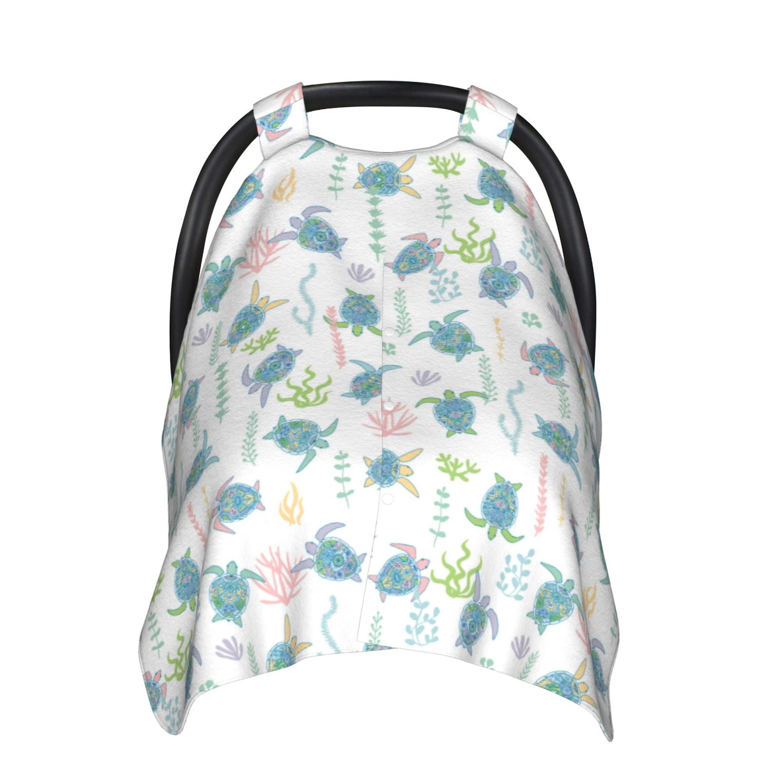 Naloa Sea Turtle Baby Car Seat Cover, Breathable Baby Carrier Cover, Multiuse Baby Carrier Cover & Nursing Breastfeeding Cover