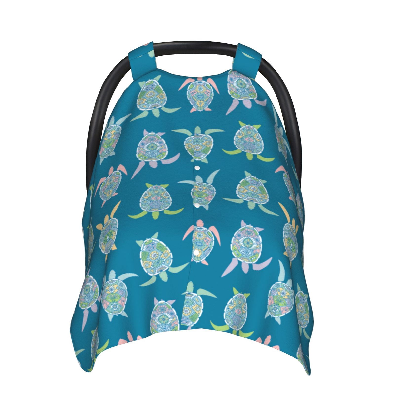 Naloa Sea Turtle Baby Car Seat Cover, Breathable Baby Carrier Cover, Multiuse Baby Carrier Cover & Nursing Breastfeeding Cover