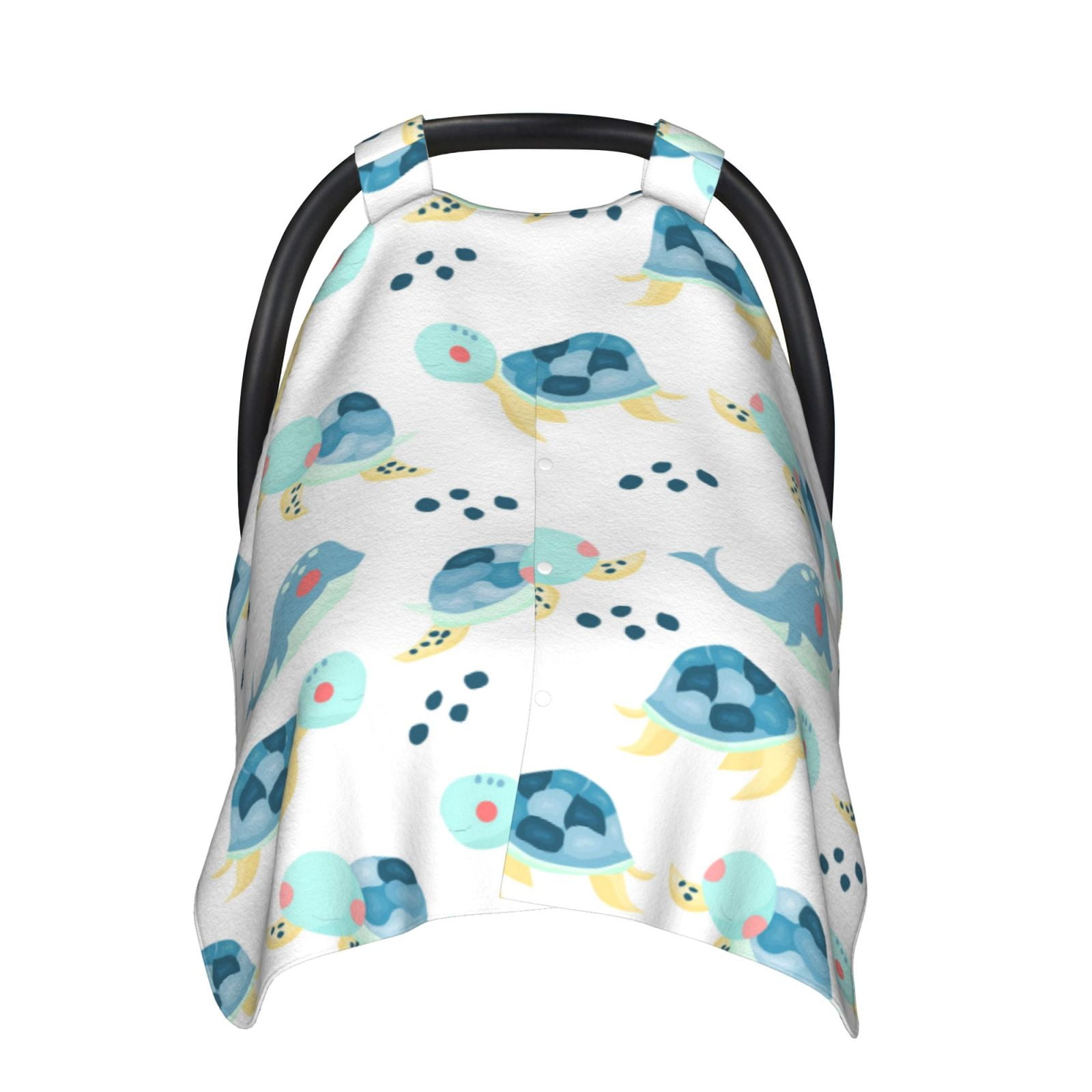 Naloa Sea Turtle Baby Car Seat Cover, Breathable Baby Carrier Cover, Multiuse Baby Carrier Cover & Nursing Breastfeeding Cover