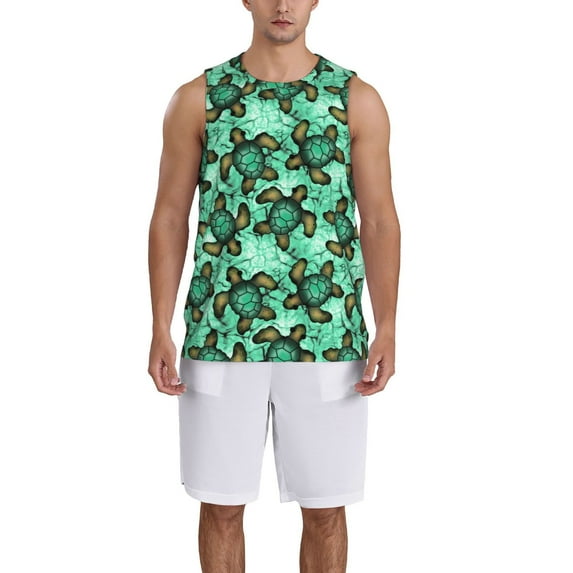 Naloa Sea Turtle Basketball Jersey Reversible Men's Mesh Athletic Sports Shirts Training Practice S-4XLXX-Large