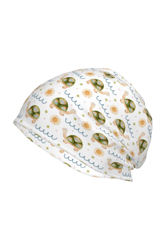 Sea Turtle Basking in the Sun Beanie for Men Women Knitted Unisex Winter Hat Beanies Cap Knit Cuffed Beanies Hats