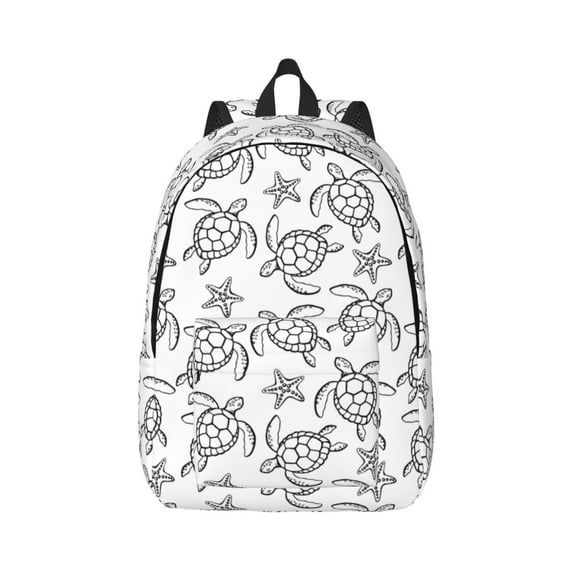 Naloa Sea Turtle Canvas Backpack for Men Women Rucksack Casual Travel Daypack College Tote Satchel Bookbag for Teens-Medium
