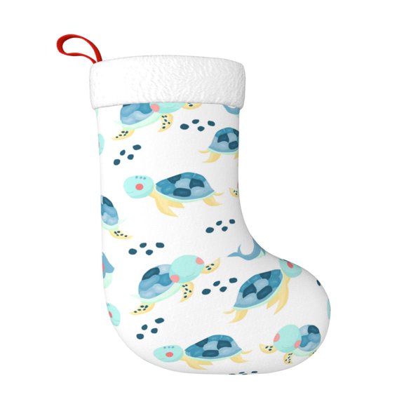 Naloa Sea Turtle Christmas Stockings Decorations, Xmas Ornaments, DIY Personalized Farmhouse Decor for Home Family Party Tree