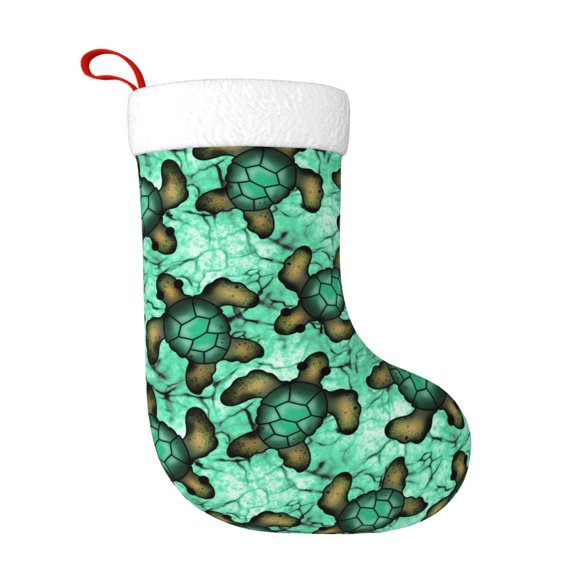 Naloa Sea Turtle Christmas Stockings Decorations, Xmas Ornaments, DIY Personalized Farmhouse Decor for Home Family Party Tree