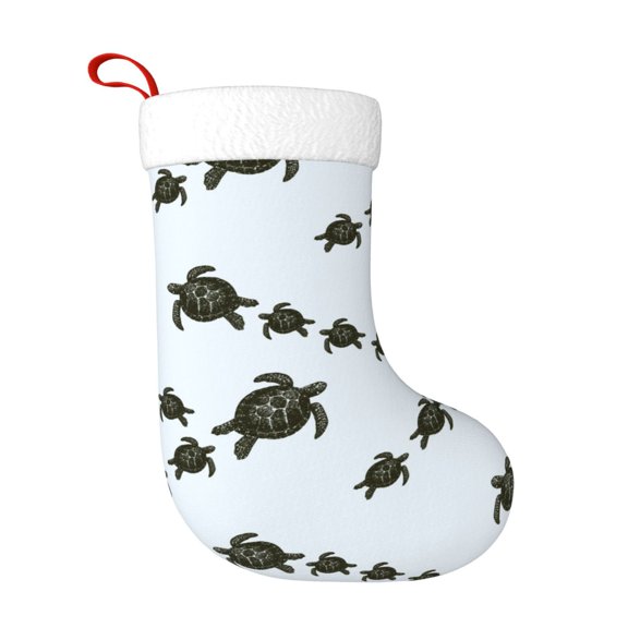 Naloa Sea Turtle Christmas Stockings Decorations, Xmas Ornaments, DIY Personalized Farmhouse Decor for Home Family Party Tree