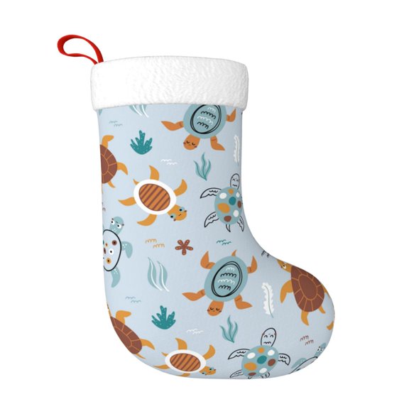 Naloa Sea Turtle Christmas Stockings Decorations, Xmas Ornaments, DIY Personalized Farmhouse Decor for Home Family Party Tree