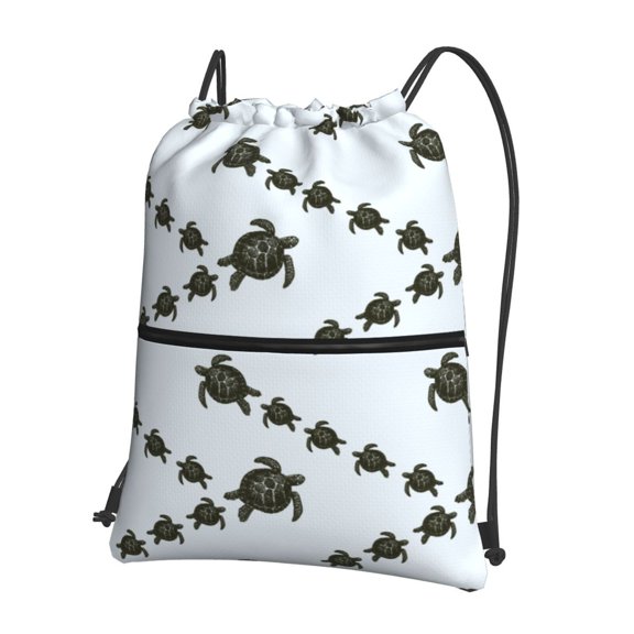 Naloa Sea Turtle Drawstring Backpack String Bag Cinch Water Resistant for Gym Shopping Sport Yoga