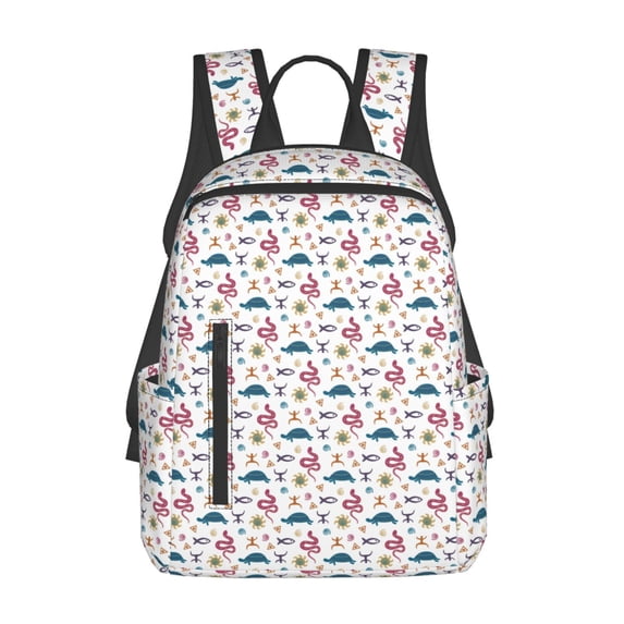 Naloa Sea Turtle Print Lightweight DayBackpack Suitable for school, work, shopping, travel, etc.