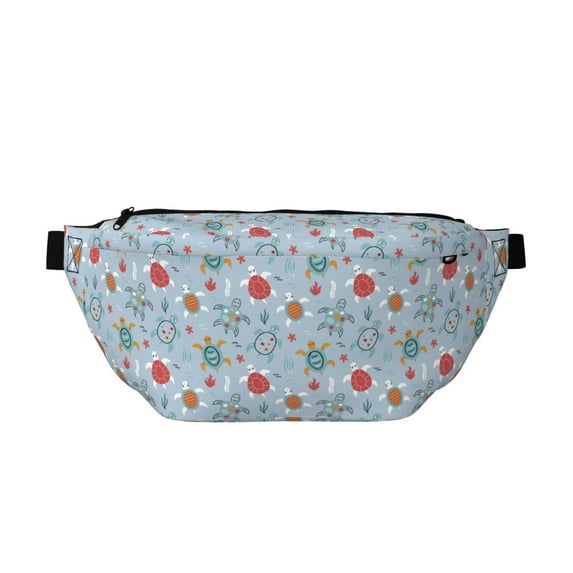 Naloa Sea Turtle Print Running Belts for Men Women,Running Fanny Pack with 2-Zipper Pockets,Waterproof Waist Pack for Travel Hiking Running Outdoor Sports