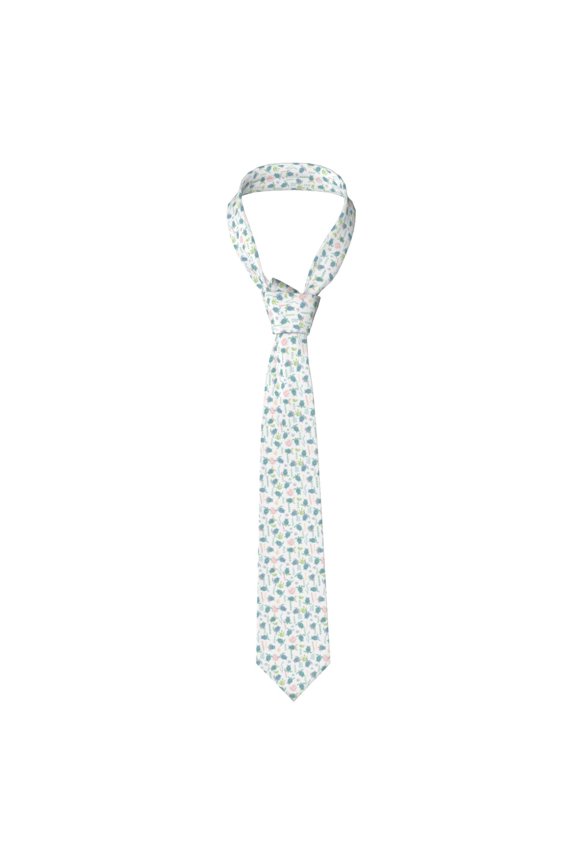 Sea Turtle Print Solid Color Tie Formal Necktie for MenSuitable for business, daily life, work