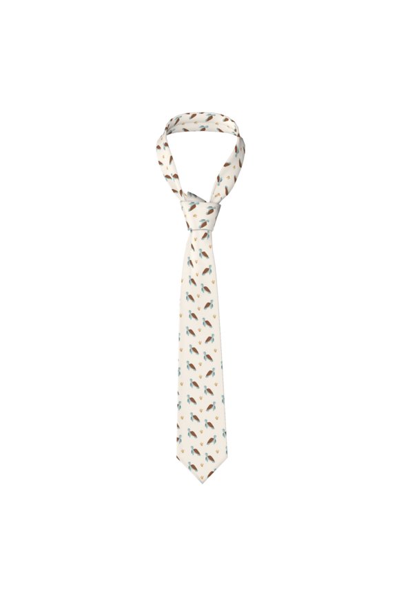 Sea Turtle Print Solid Color Tie Formal Necktie for MenSuitable for business, daily life, work