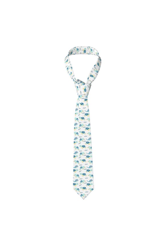 Sea Turtle Print Solid Color Tie Formal Necktie for MenSuitable for business, daily life, work