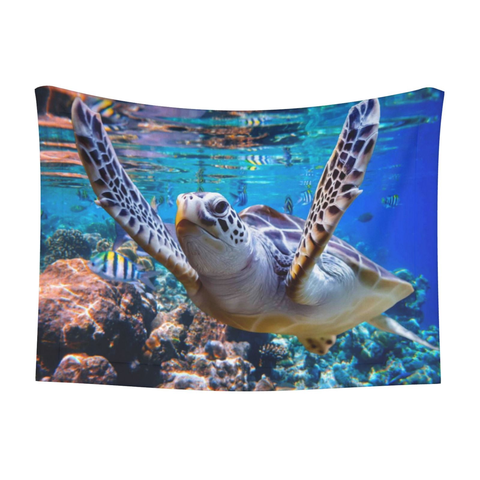 Naloa Sea Turtle Swims Dog Blanket, 3 Sizes Cat Blanket for Indoor Cats Large Medium Small Dog Gifts-Small
