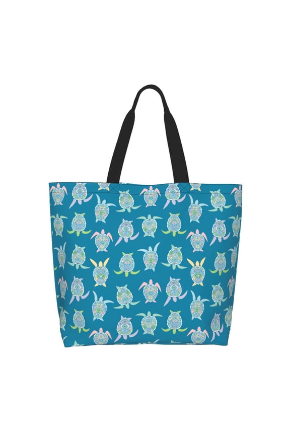 Sea Turtle Tote Bag for Women Large Capacity Shoulder Bag for College Work Travel Shopping