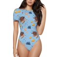 thumbnail image 1 of Naloa Sea Turtle Women's Short-Sleeved Onesie, One-Piece Swimsuit for Parties, dates, clubs - XX-Large, 1 of 9