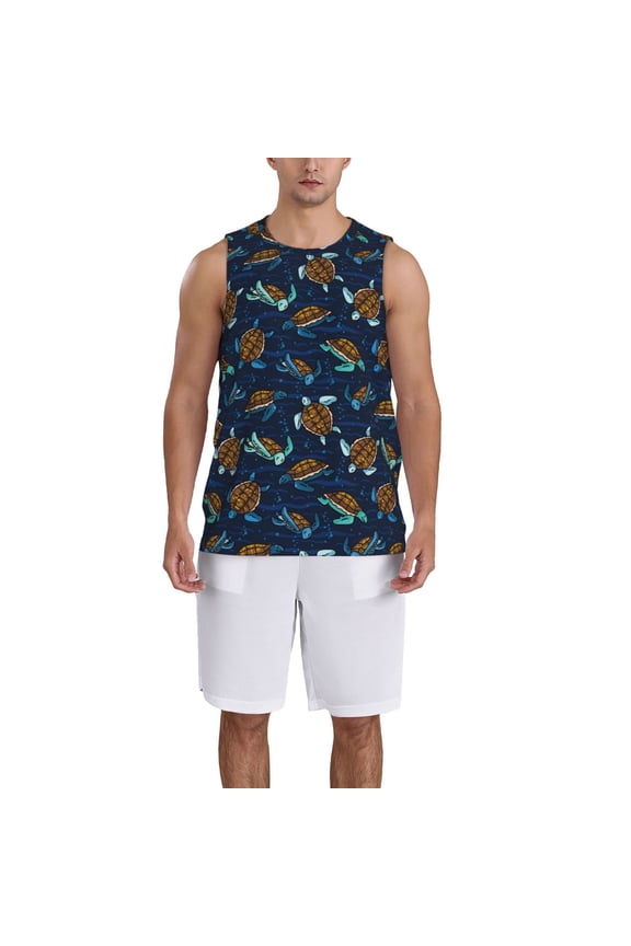 Sea Turtles Swimming Basketball Jersey Reversible Men's Mesh Athletic Sports Shirts Training Practice S-4XLMedium