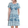 thumbnail image 1 of Naloa Sea Underwater Jellyfish Print Womens Summer A-Line Dress with Pockets,Short Sleeve Dresses,Flowy Beach Swing Dress for Vacation Travel, 1 of 6
