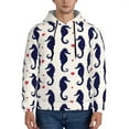 thumbnail image 1 of Naloa Seahorses and Hearts Men's Casual Hooded Collar Drawstring Hoodies Pullover Sweatshirts Casual Long Sleeve Shirts-4X-Large, 1 of 7
